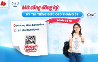 Thông báo tổ chức kỳ thi cấp Chứng chỉ năng lực tiếng Đức ÖSD trình độ B1 - tháng 09/2025